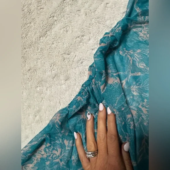 NWT- Hutch Aura Floral Semi Sheer Maxi One Shoulder Cover Up - Picture 7 of 11